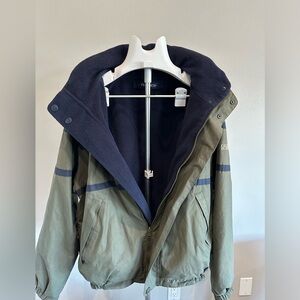 Vintage Nautica reversible waterproof jacket with hideaway hood